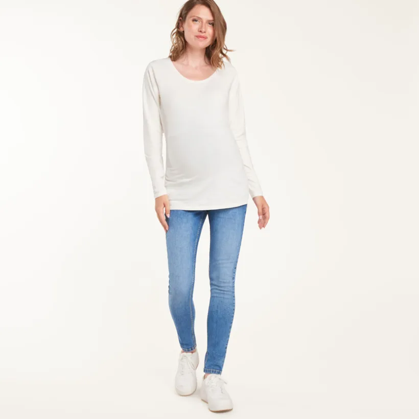Jeans slim fit voor zwangerschap met hoge hoofdband in jersey