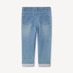 Jeans slim met gouden hartborduursels voor babymeisje