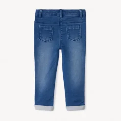 Jeans slim met gouden hartborduursels voor babymeisje