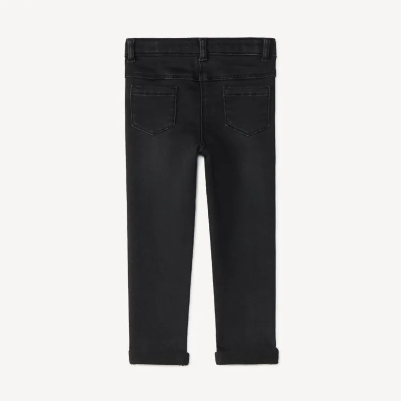 Jeans slim met gouden hartborduursels voor babymeisje