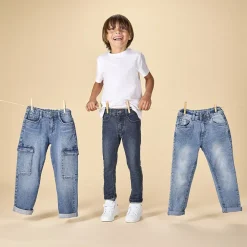 jeans slim met used effect jongens