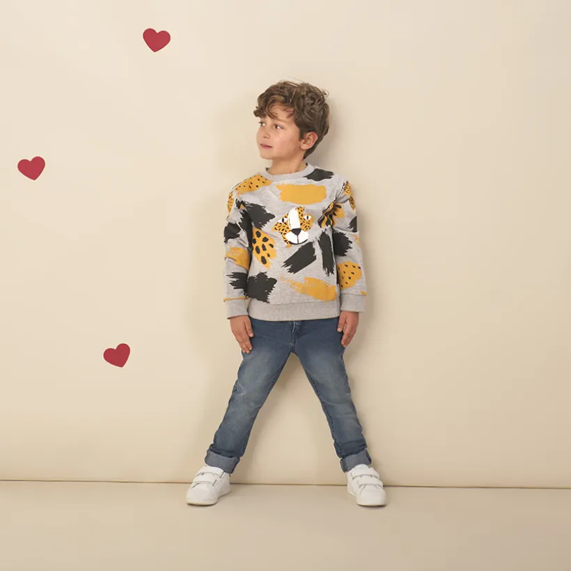 jeans slim met used effect jongens