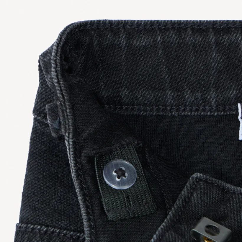 Jeans van denim met jersey voering en fantasie-etiket jongens