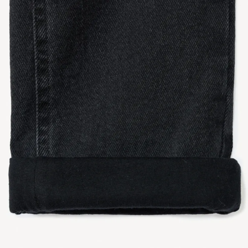 Jeans van denim met jersey voering en fantasie-etiket jongens