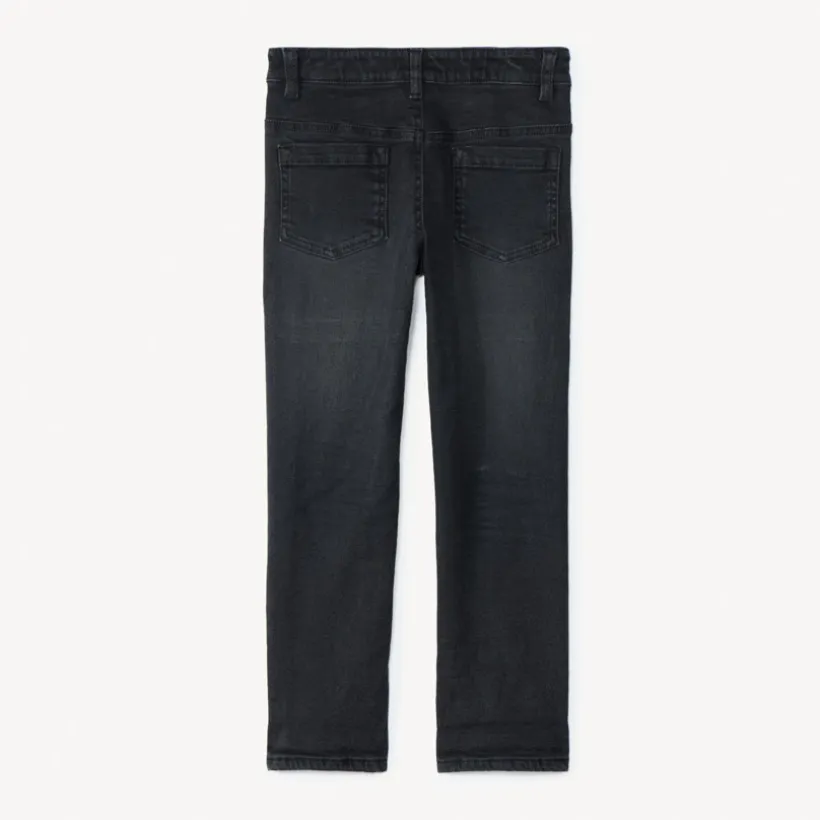 Jeans van denim met jersey voering en fantasie-etiket jongens