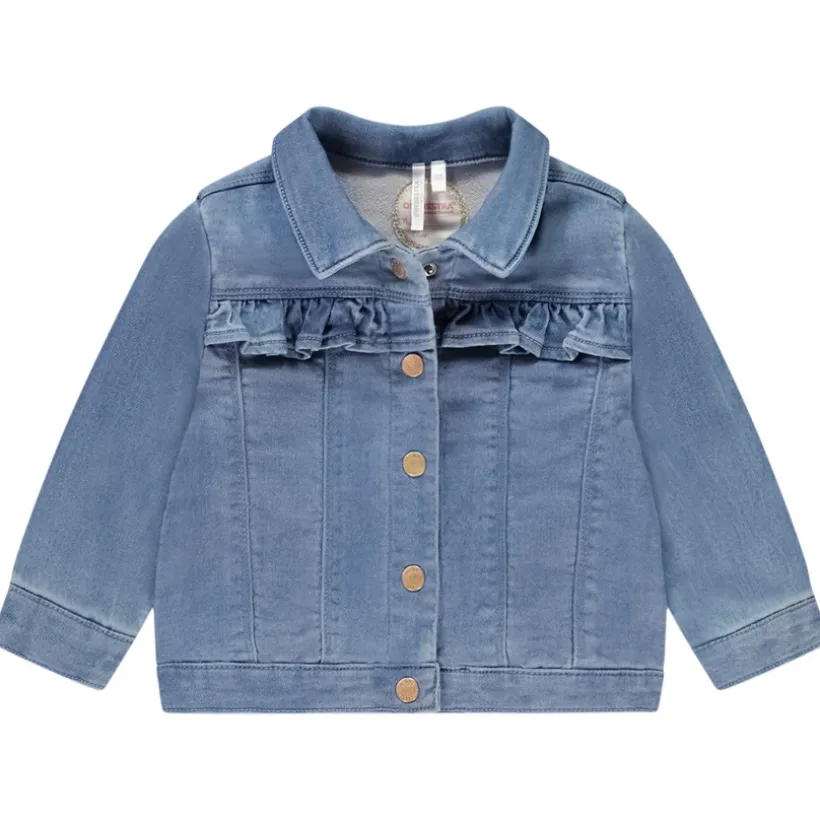 Jeansvest met volant en fantasieknoopjes meisjes
