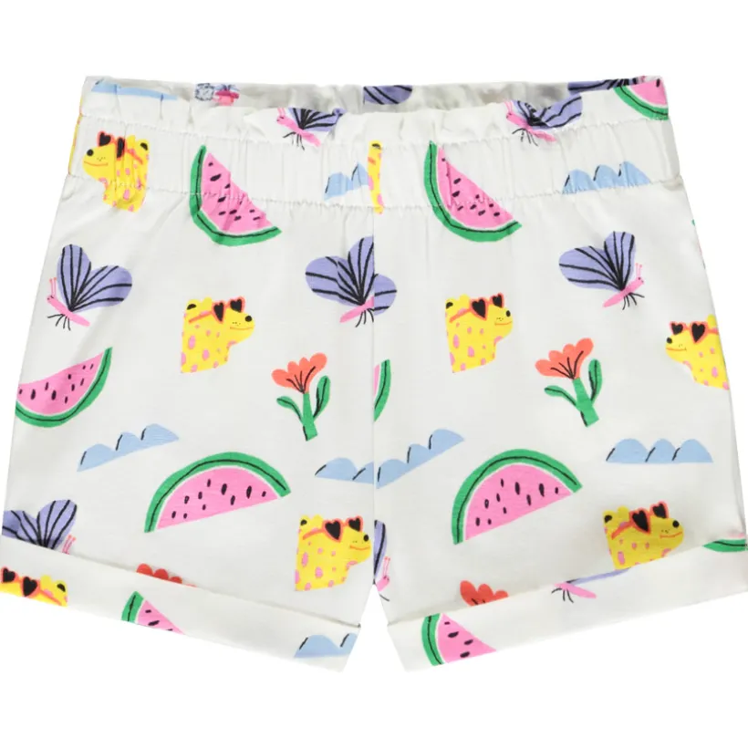 Jersey short met fantasieprint meisjes