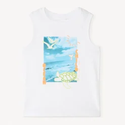 Jersey tanktop met fantasieprints jongens
