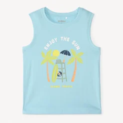 Jersey tanktop met fantasieprints jongens