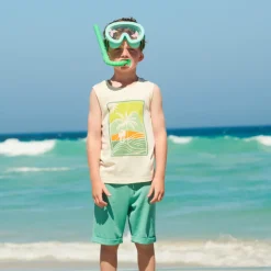 Jersey tanktop met fantasieprints jongens