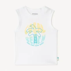 Jerseytanktop met palmgeborduurd jongens.