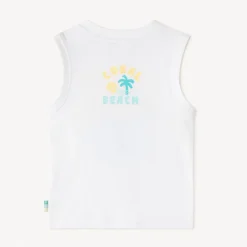 Jerseytanktop met palmgeborduurd jongens.