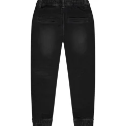 Jogger jeans in denim met elastische taille en ribboorden jongens