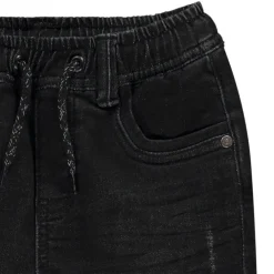 Jogger jeans in denim met elastische taille en ribboorden jongens