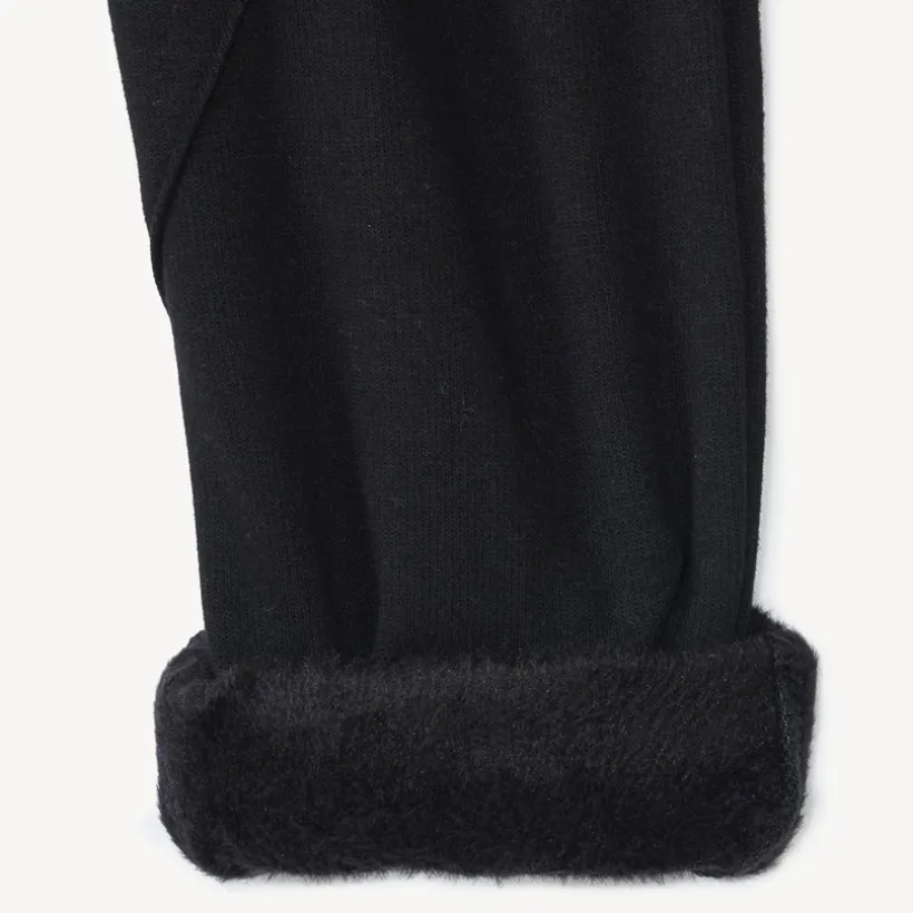 Joggingbroek in effen fleece met sherpa voering jongens