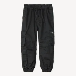 joggingbroek in effen serge met jersey voering jongens, cargo stijl
