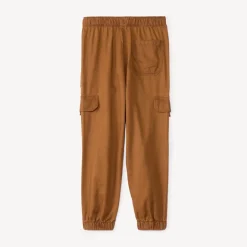 Joggingbroek in effen twill jongens