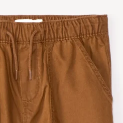 Joggingbroek in effen twill jongens