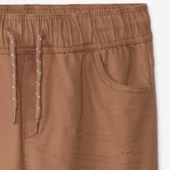 Joggingbroek in effen twill jongens