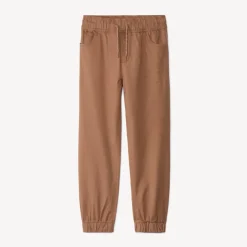 Joggingbroek in effen twill jongens