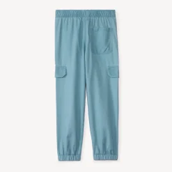Joggingbroek in effen twill jongens