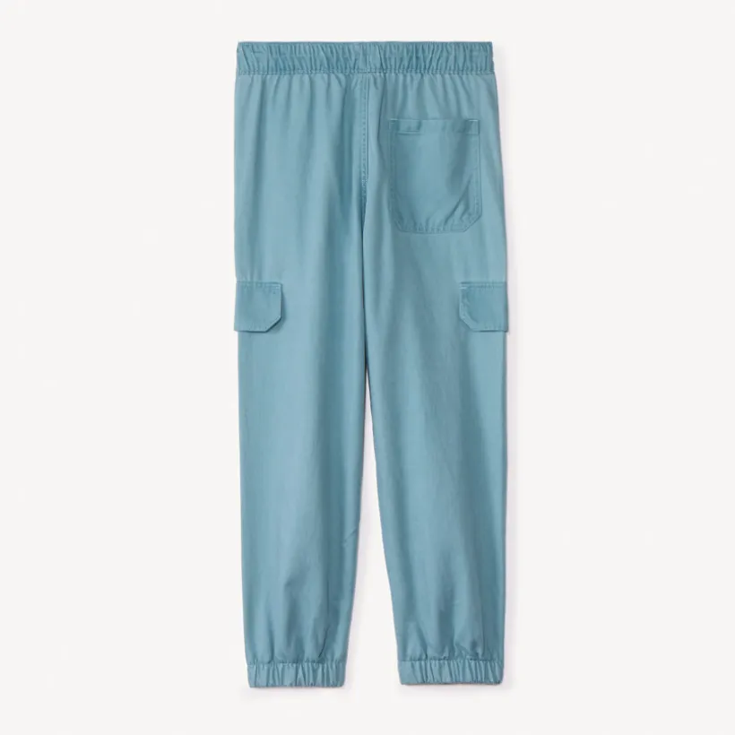 Joggingbroek in effen twill jongens