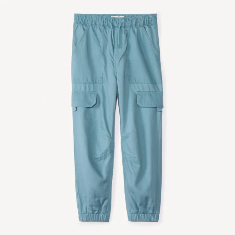 Joggingbroek in effen twill jongens