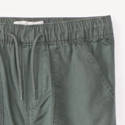 Joggingbroek in effen twill jongens