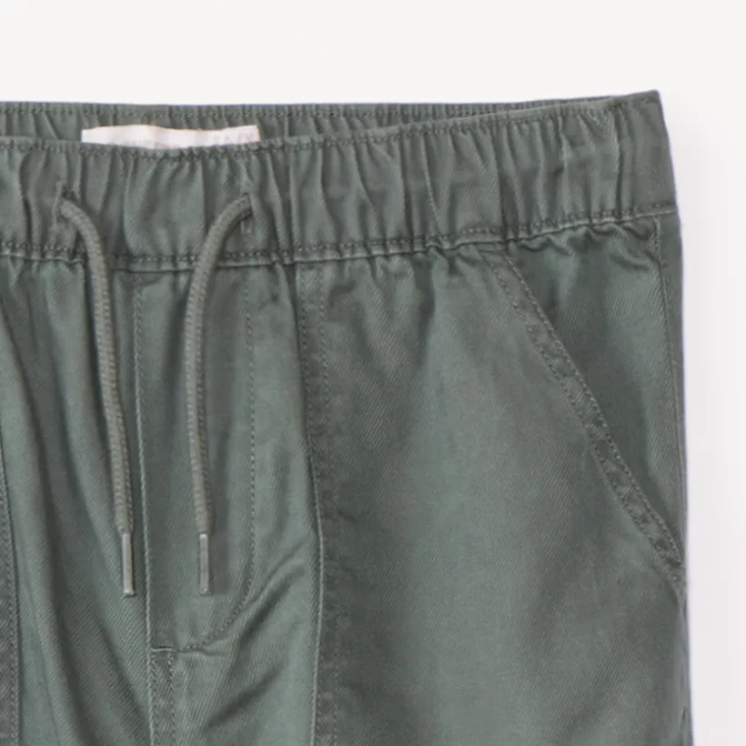 Joggingbroek in effen twill jongens