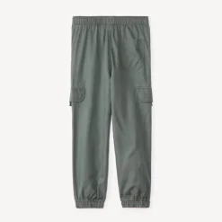 Joggingbroek in effen twill jongens