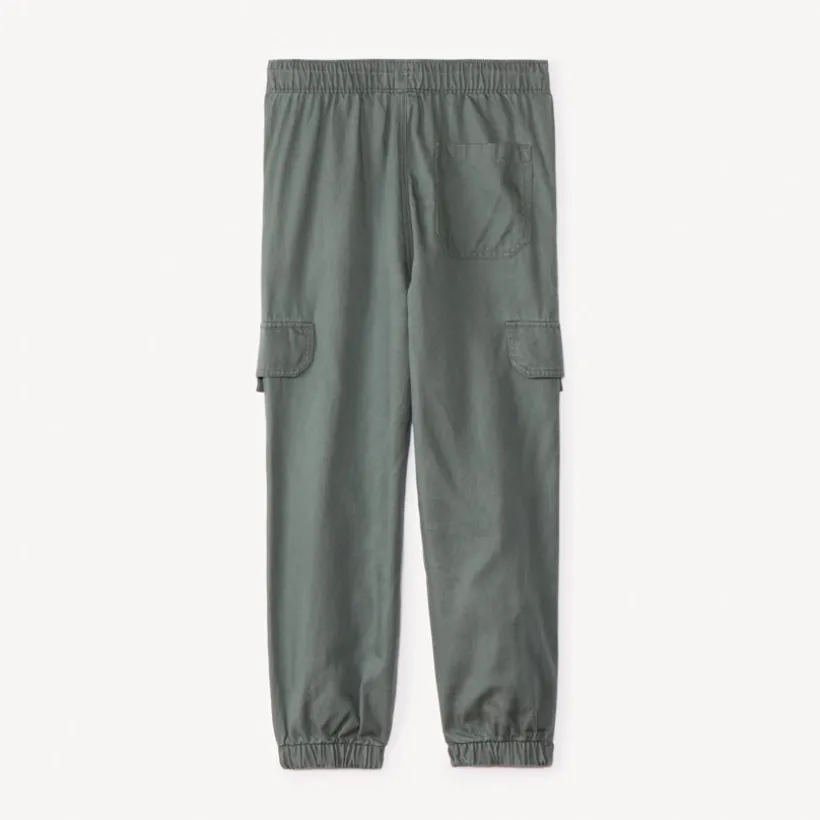 Joggingbroek in effen twill jongens