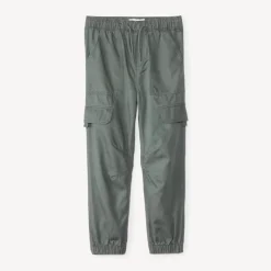 Joggingbroek in effen twill jongens