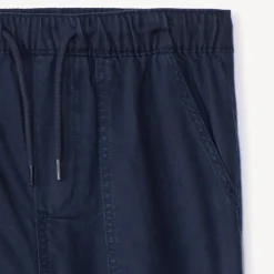Joggingbroek in effen twill jongens