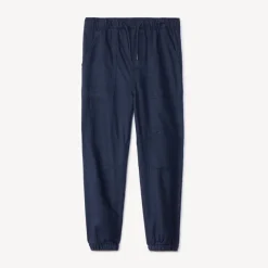 Joggingbroek in effen twill jongens