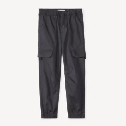 Joggingbroek in effen twill jongens