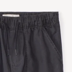 Joggingbroek in effen twill jongens