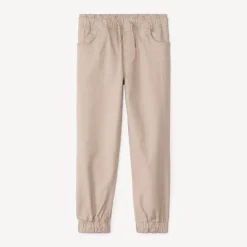 Joggingbroek in effen twill jongens