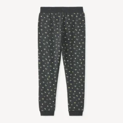 Joggingbroek in fleece met all-over luipaard- en hartjesprint, gevoerd, meisjes