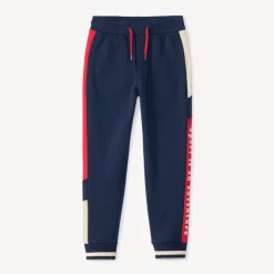 Joggingbroek in fleece met colour block effect jongens