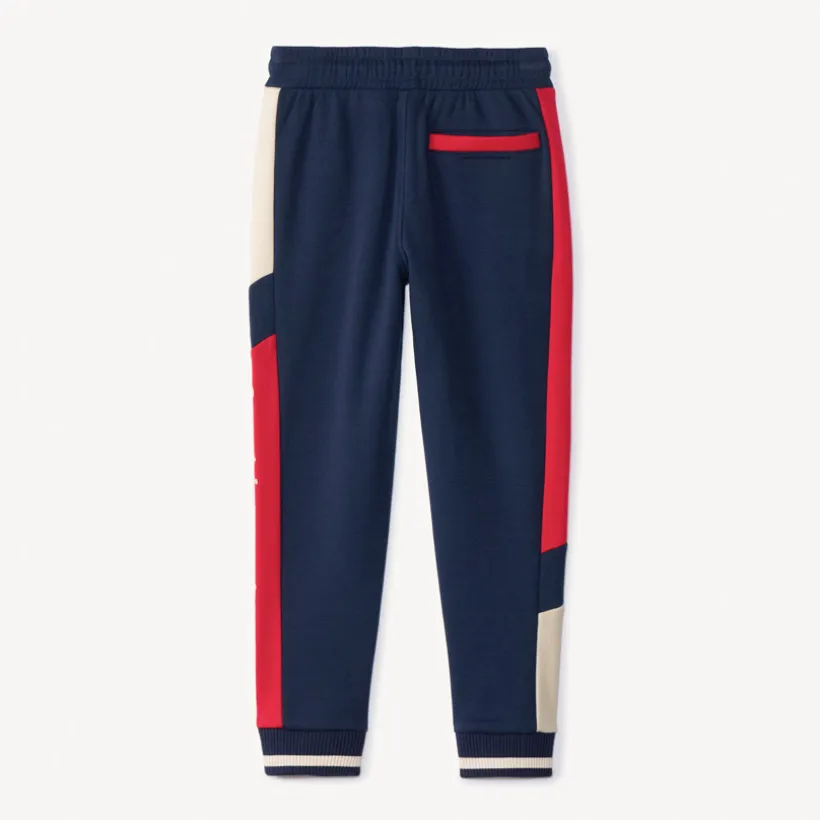 Joggingbroek in fleece met colour block effect jongens