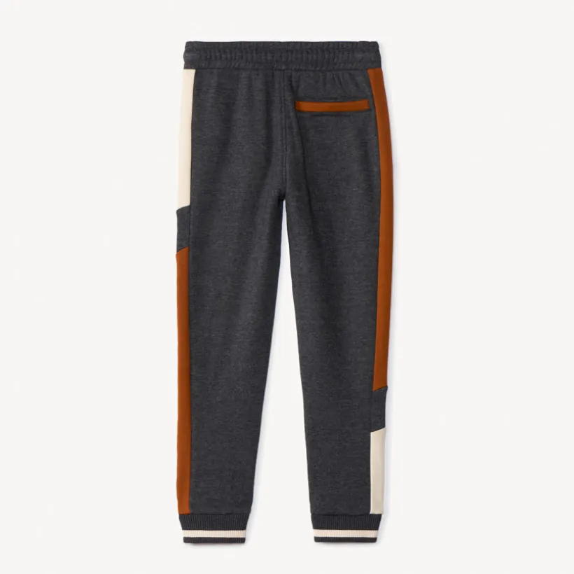Joggingbroek in fleece met colour block effect jongens