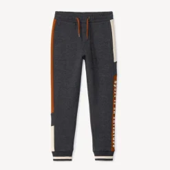 Joggingbroek in fleece met colour block effect jongens