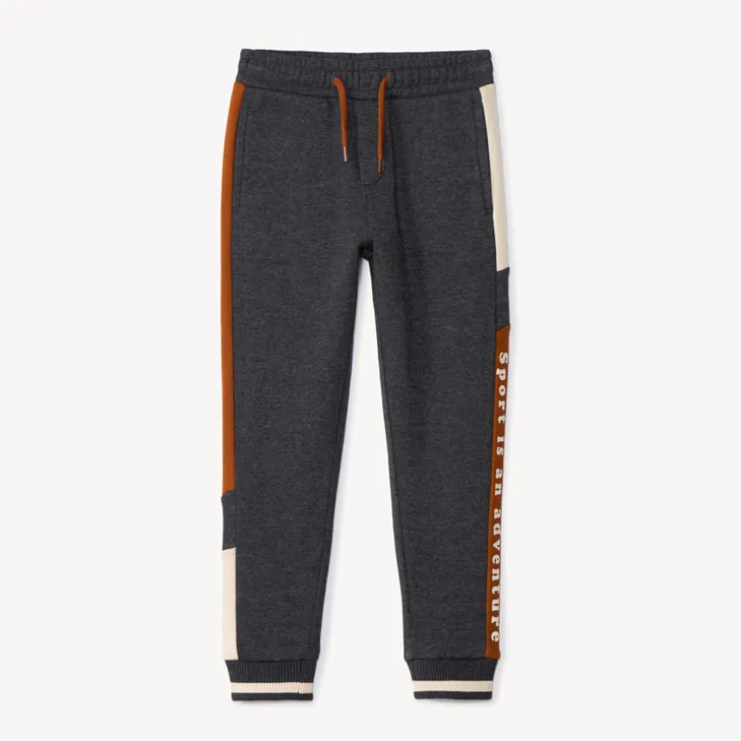 Joggingbroek in fleece met colour block effect jongens