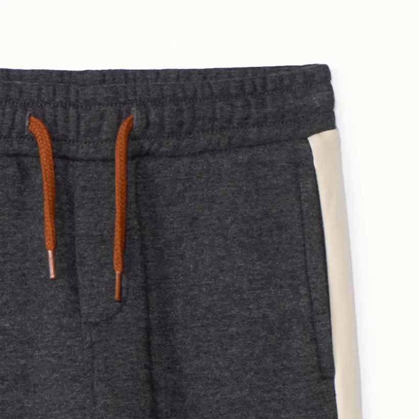 Joggingbroek in fleece met colour block effect jongens