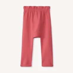 Joggingbroek in fleece met elastische taille en volantafwerking voor babymeisje