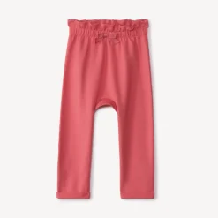 Joggingbroek in fleece met elastische taille en volantafwerking voor babymeisje