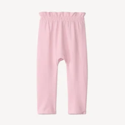 Joggingbroek in fleece met elastische taille en volantafwerking voor babymeisje