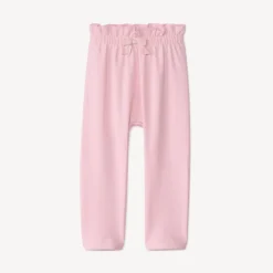 Joggingbroek in fleece met elastische taille en volantafwerking voor babymeisje