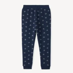 Joggingbroek in fleece met knoopprint, gevoerd, meisjes