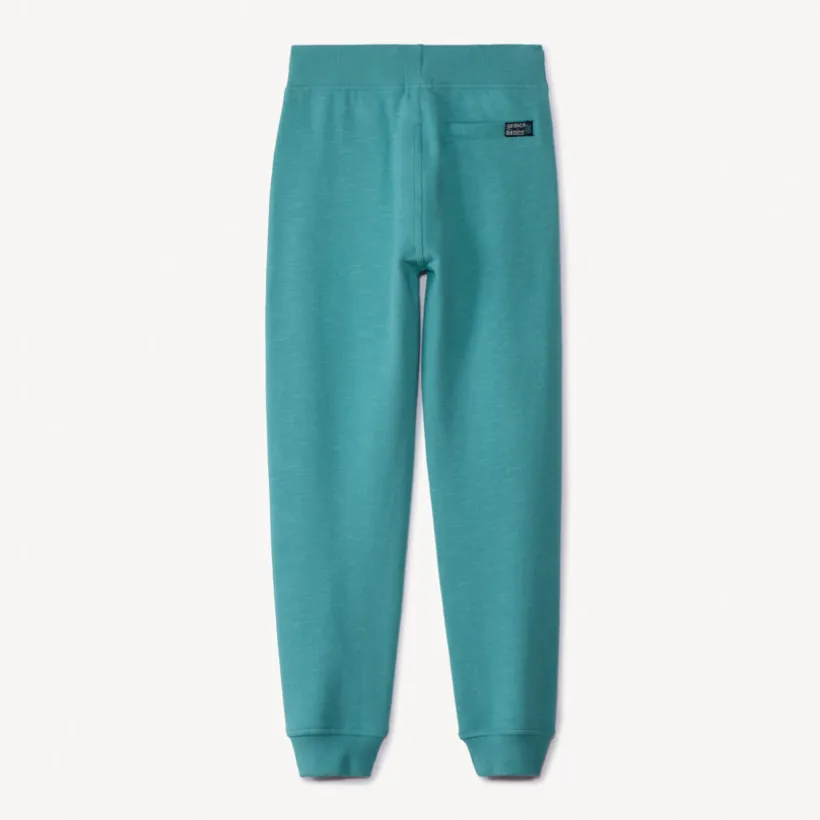 Joggingbroek in fleece slub effen jongens